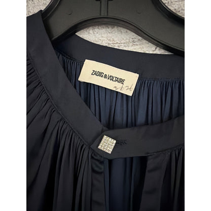 Zadig & Voltaire Romina Satin Navy Mini Dress Size XS