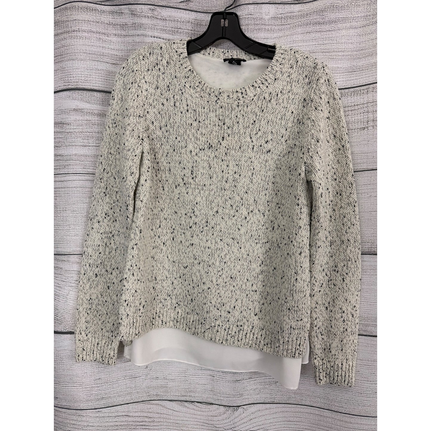 Club Monaco Layered Speckled Knit Sweater W Under Sheer Panel Size M