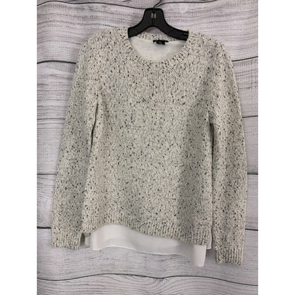 Club Monaco Layered Speckled Knit Sweater W Under Sheer Panel Size M