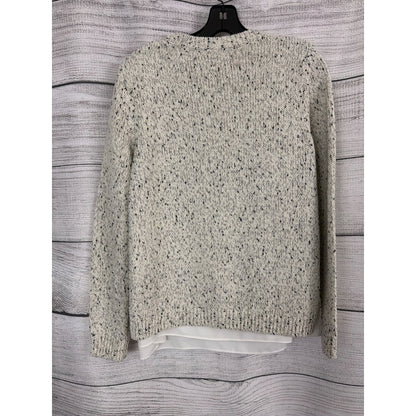 Club Monaco Layered Speckled Knit Sweater W Under Sheer Panel Size M