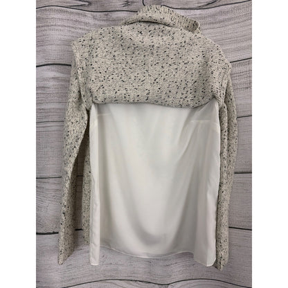Club Monaco Layered Speckled Knit Sweater W Under Sheer Panel Size M