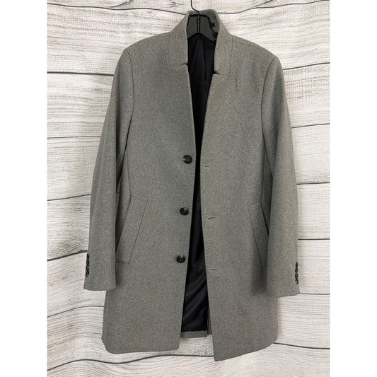 Mens H&M Gray Wool-Blend Overcoat Size 36R