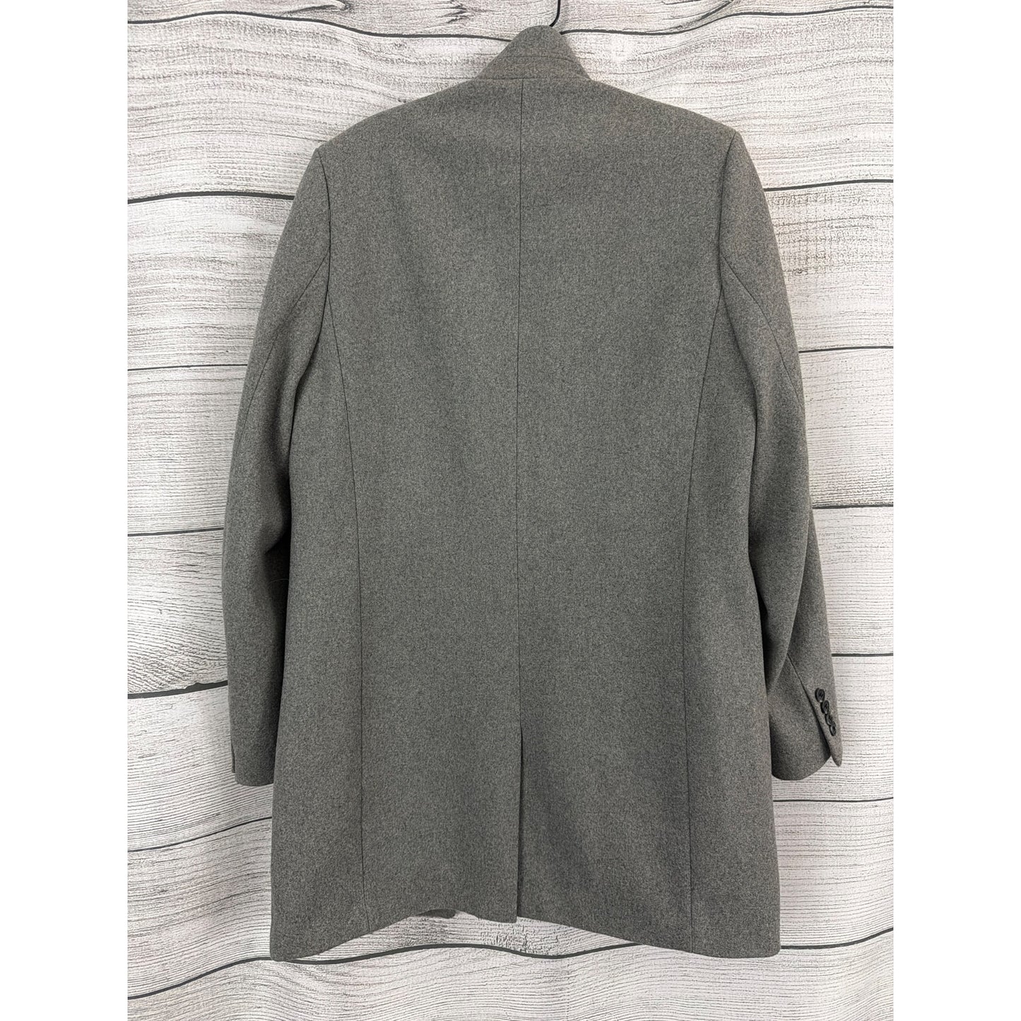 Mens H&M Gray Wool-Blend Overcoat Size 36R