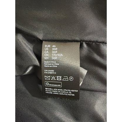 Mens H&M Gray Wool-Blend Overcoat Size 36R