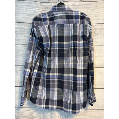 Hyden Yoo Mens Plaid Blue Button down Size L