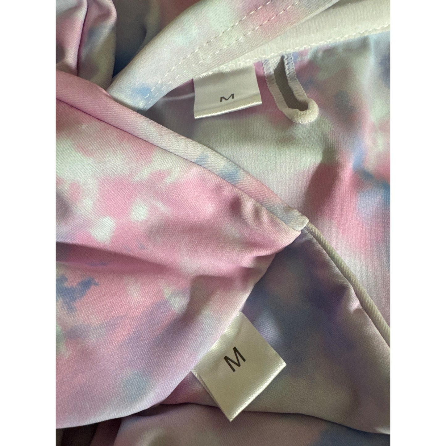 Pastel Tie Dye Swimsuit Two Piece Bandeau High Waist Size M