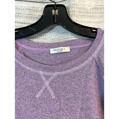 Ekouaer Lavender Long-Sleeve Knit top With Pocket Size L
