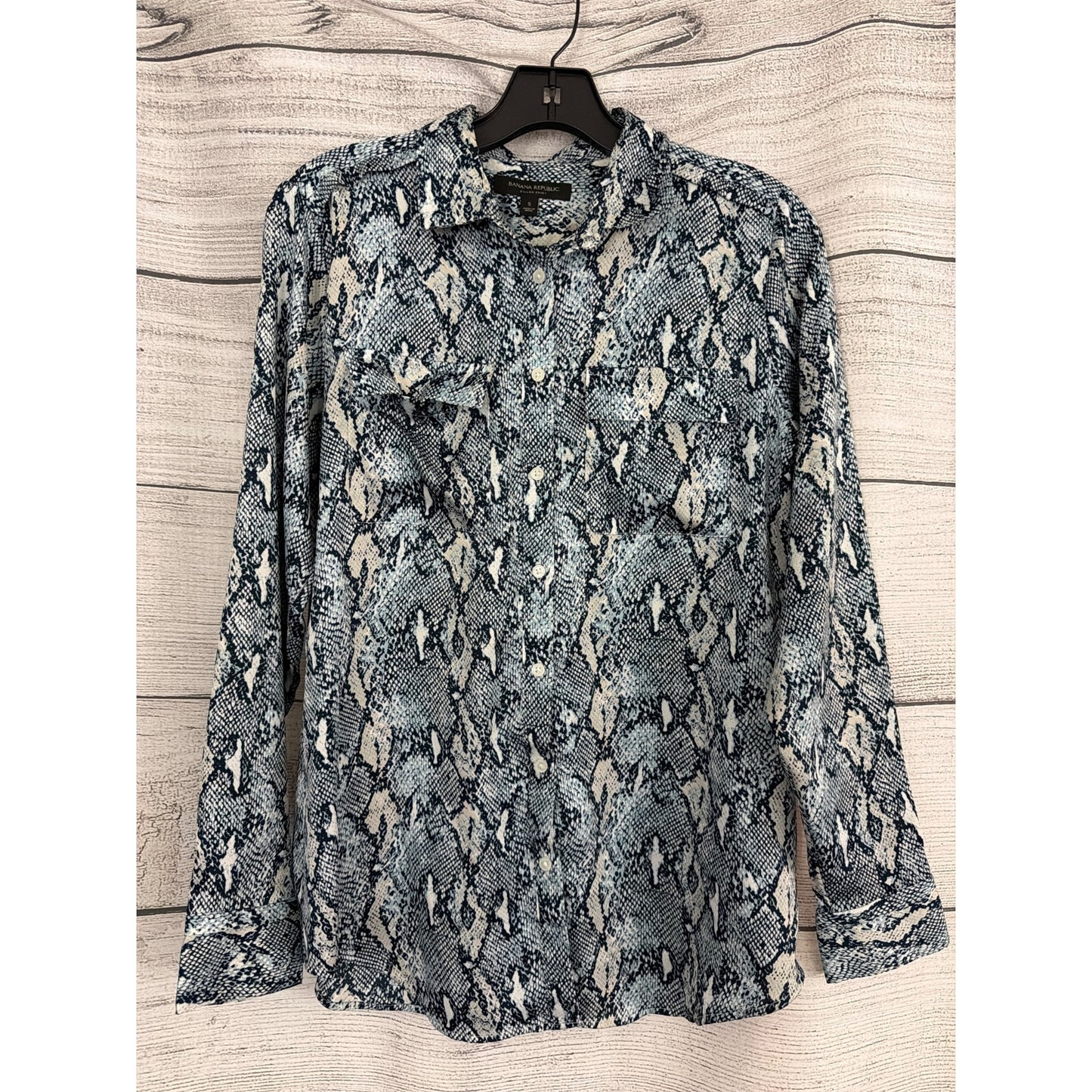 Banana Republic Dillon Snake Print Button-Up Shirt Size S