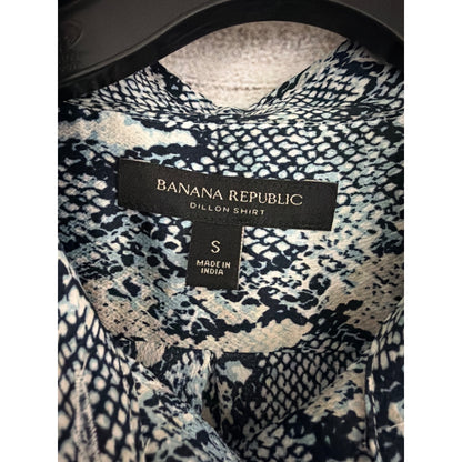 Banana Republic Dillon Snake Print Button-Up Shirt Size S