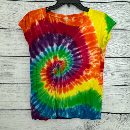 Colorful Tie-Dye V-Neck T-Shirt, Size S