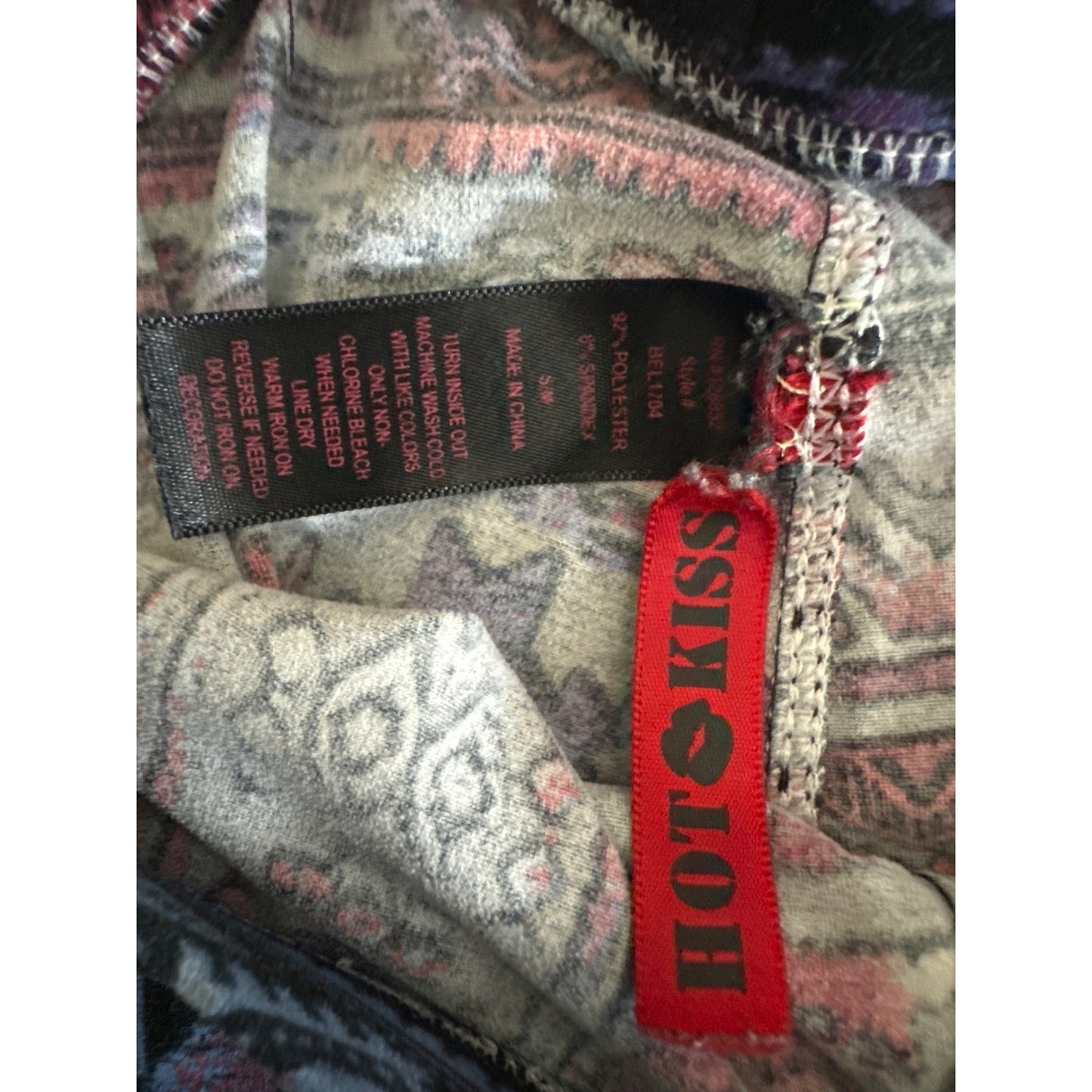 Hot Kiss Aztec Print Bell Bottom Pants Size S/M