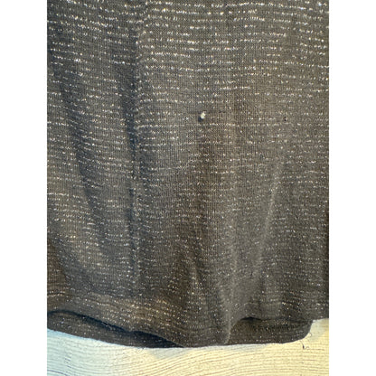 Free People Long Sleeve Drape Neck Metallic Knit Top Size L