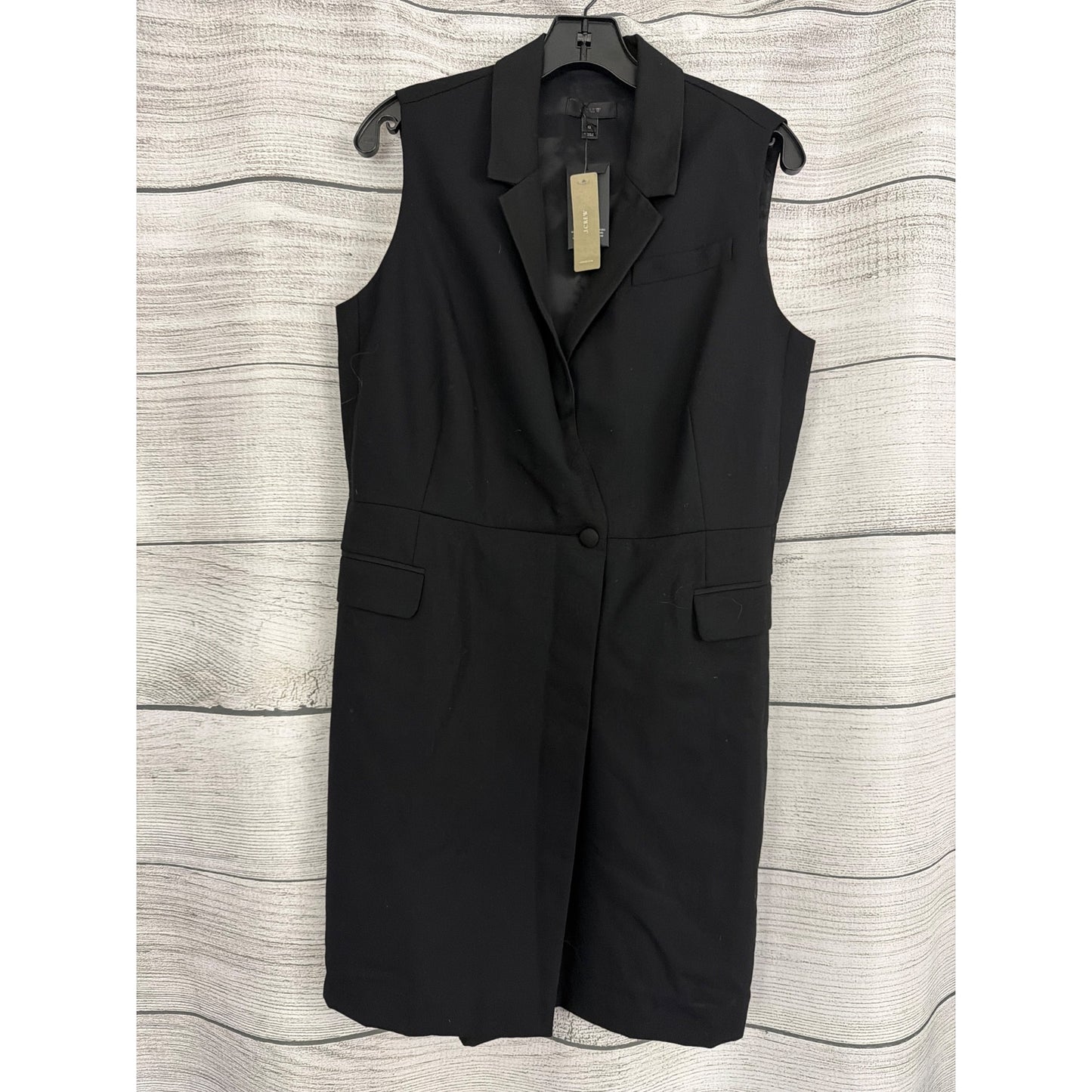 NWT J. Crew Black Tuxedo Sleeveless Blazer Sheath Dress Size 12