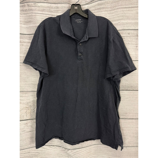 Mens Vince 100% Cotton Black Polo Shirt Size XXL