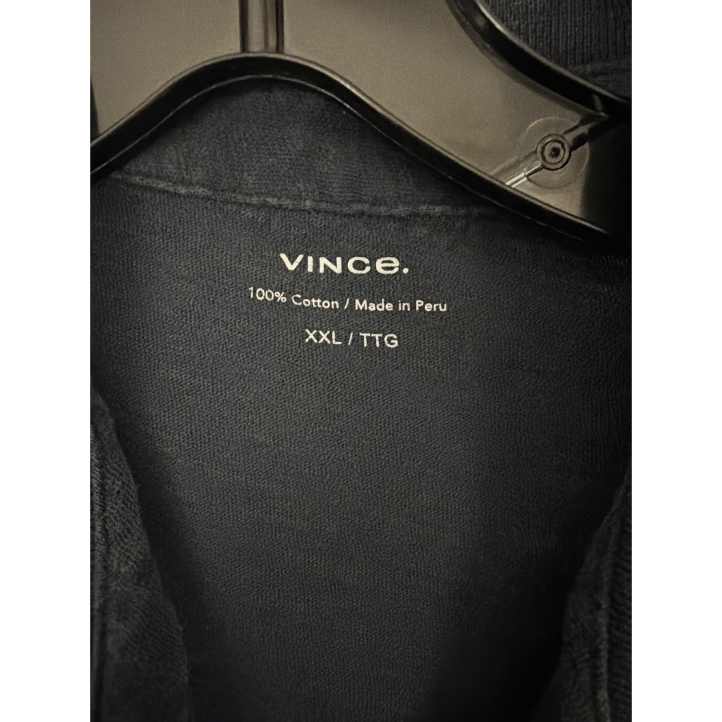 Mens Vince 100% Cotton Black Polo Shirt Size XXL