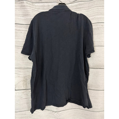 Mens Vince 100% Cotton Black Polo Shirt Size XXL