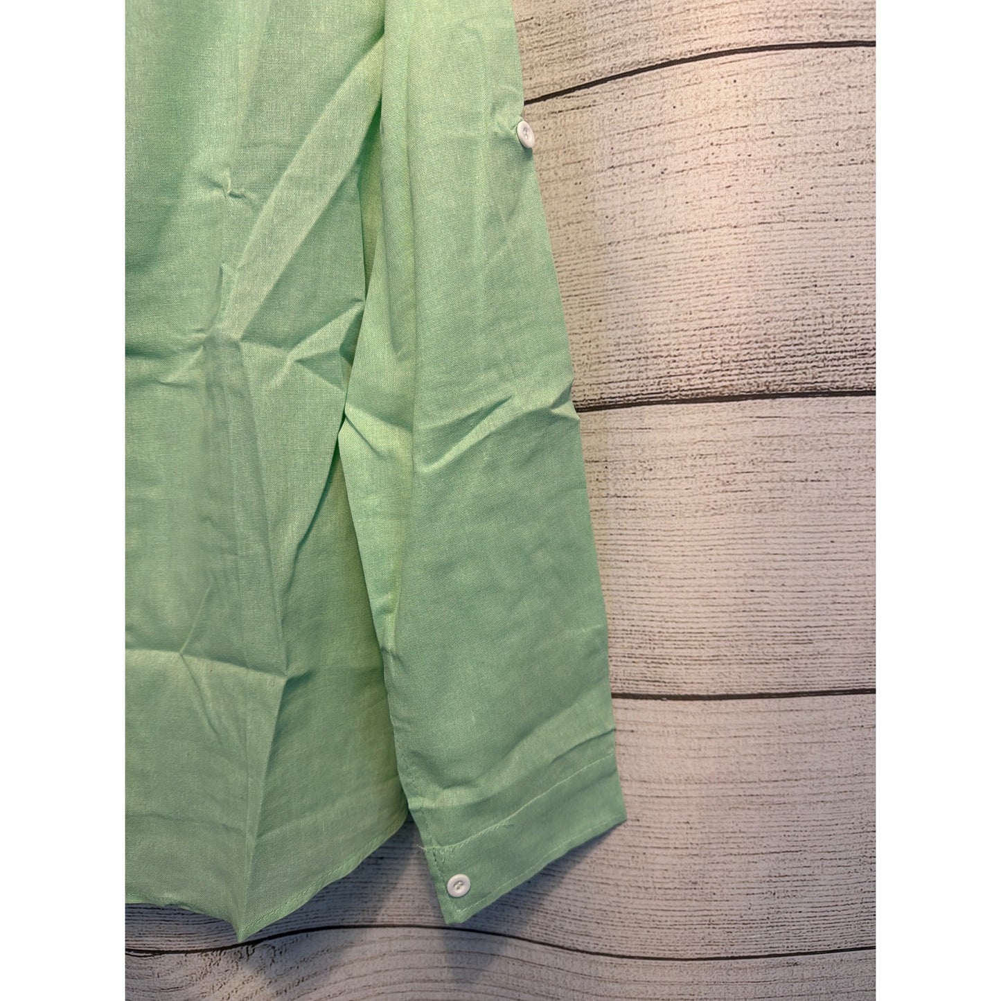 NWOT Mens 100% Cotton Sage Green Button Up Shirt Size XL