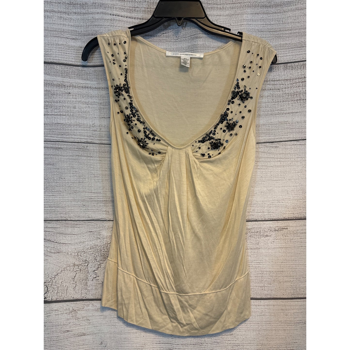 Diane Von Furstenberg Sleeveless Top W/Sequins Size S