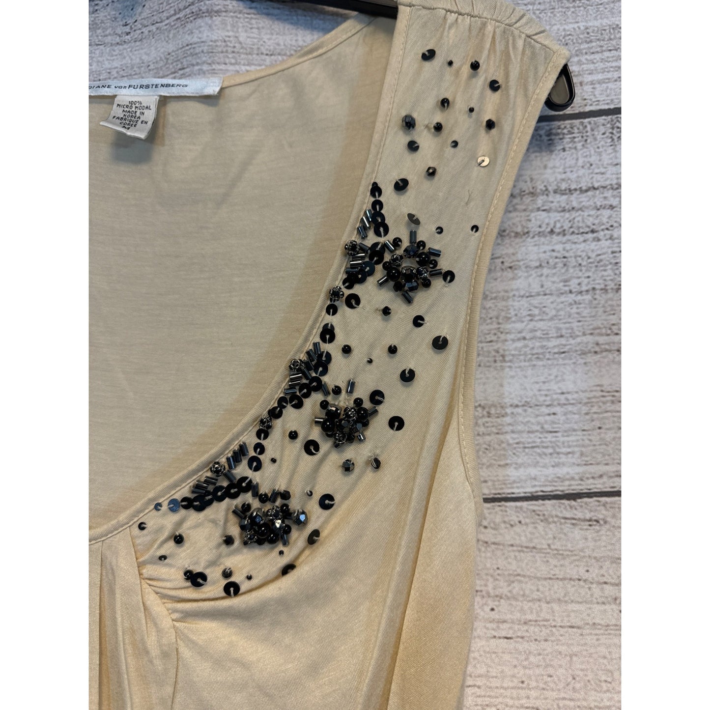 Diane Von Furstenberg Sleeveless Top W/Sequins Size S