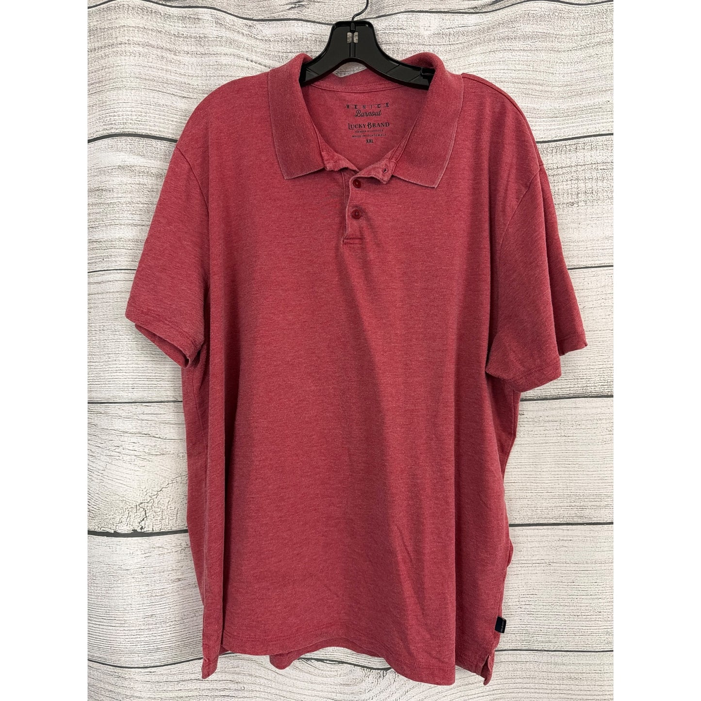 Mens Lucky Brand Venice Burnout Polo Shirt Size XXL