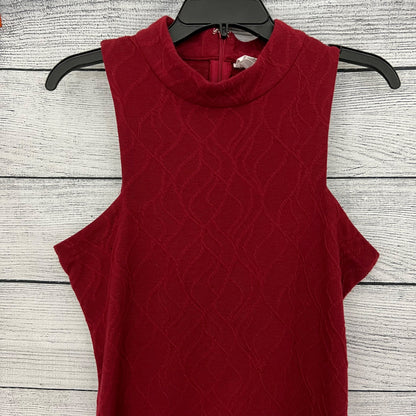 The Coverii Sleeveless Mock Neck Red Dress With Side Slit, Size L