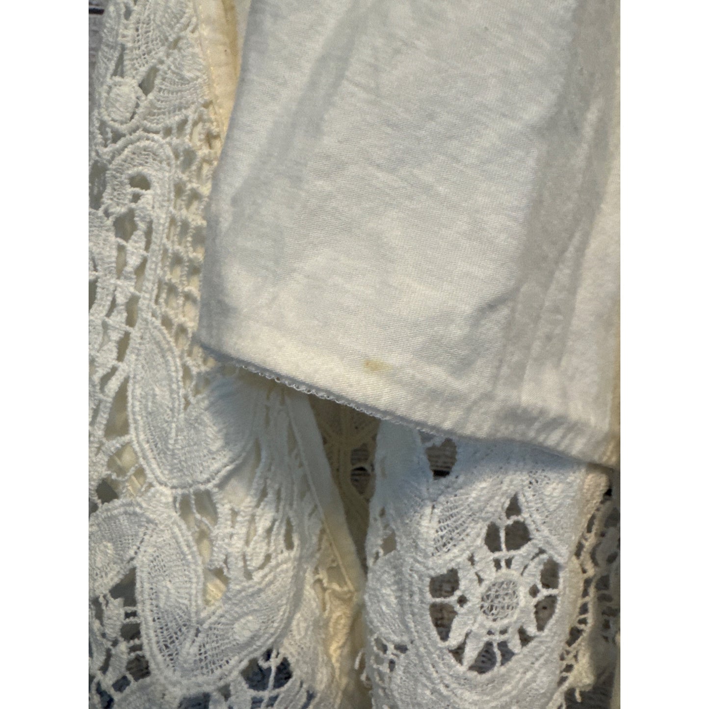 Express White Knit Lace Halter Top M