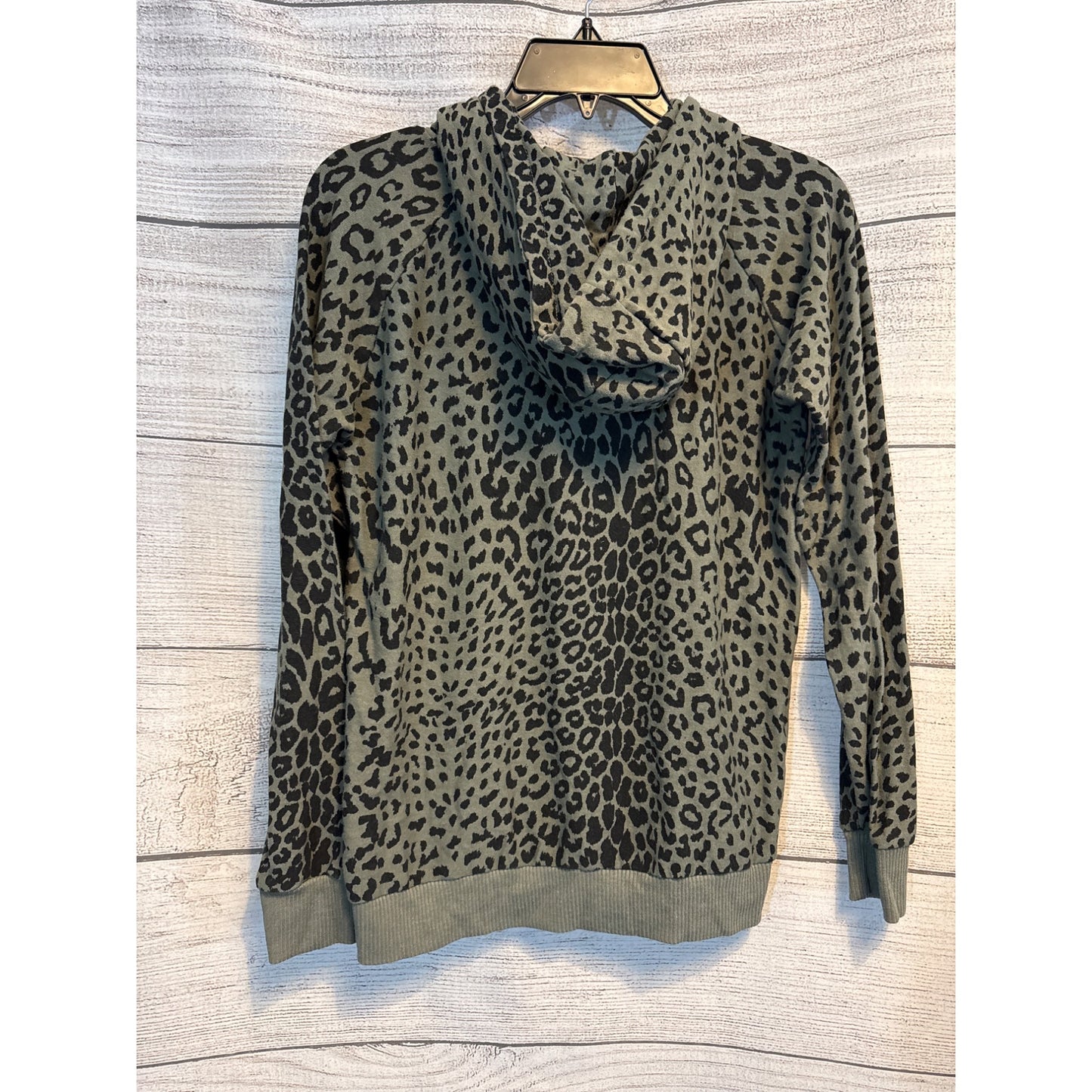 Chaser Green Safari Print Zip Up Hoodie Size M