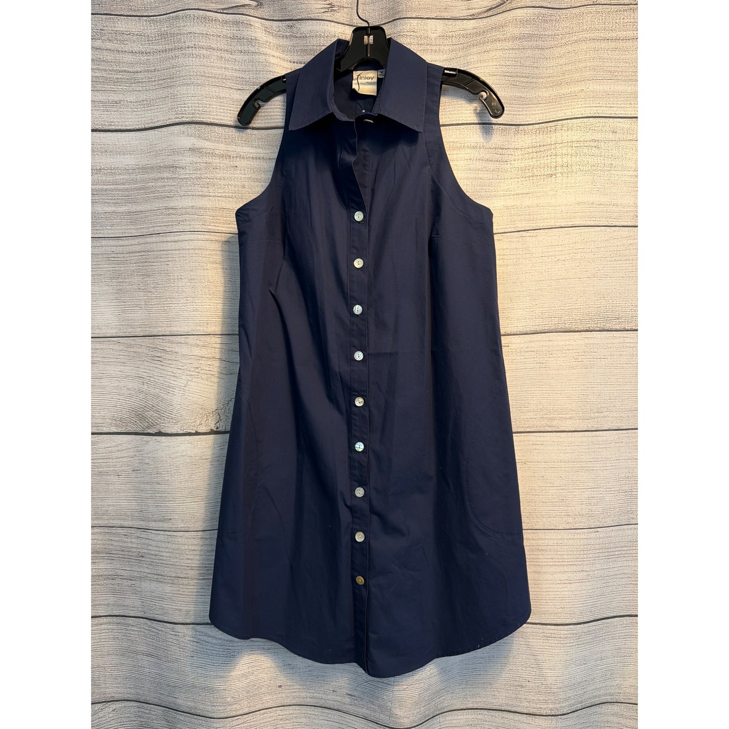 Finley Navy Crisp Cotton Poplin Swing Dress Size M
