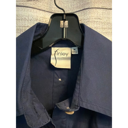Finley Navy Crisp Cotton Poplin Swing Dress Size M