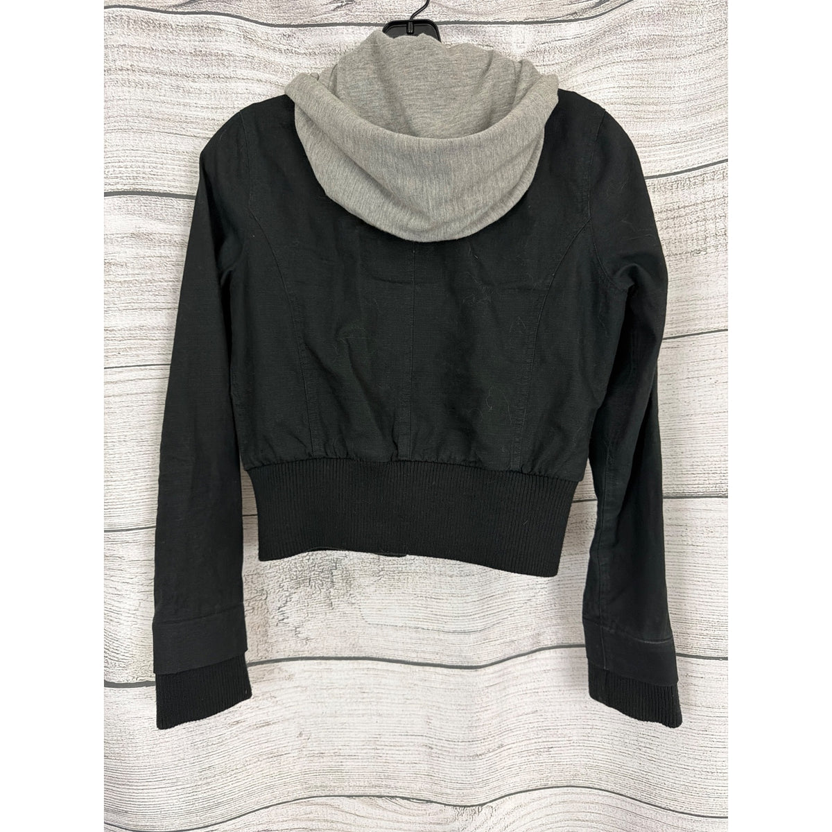Lux Urban Outfitters Y2K Black Jacket With Gray Hood Size S