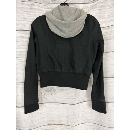 Lux Urban Outfitters Y2K Black Jacket With Gray Hood Size S
