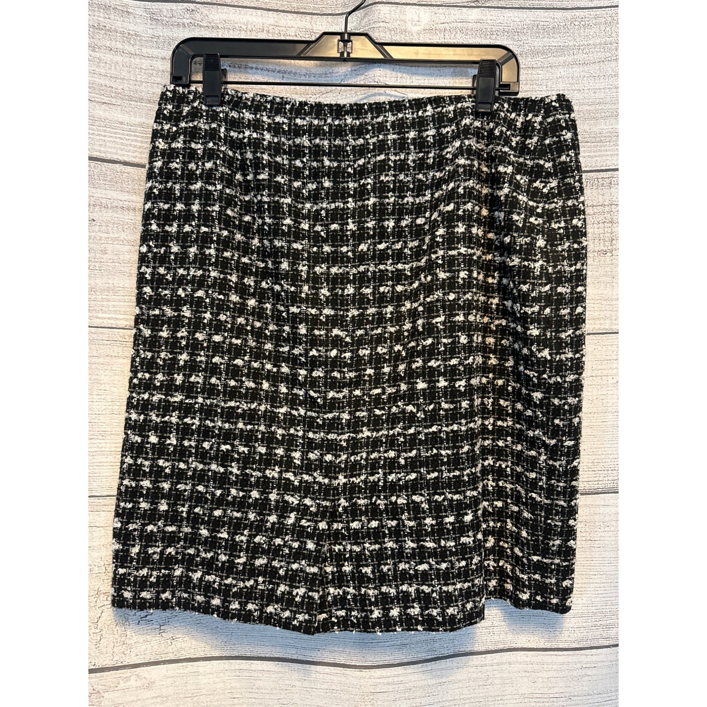 Halogen Black White Tweed Side Zip Skirt Size 12