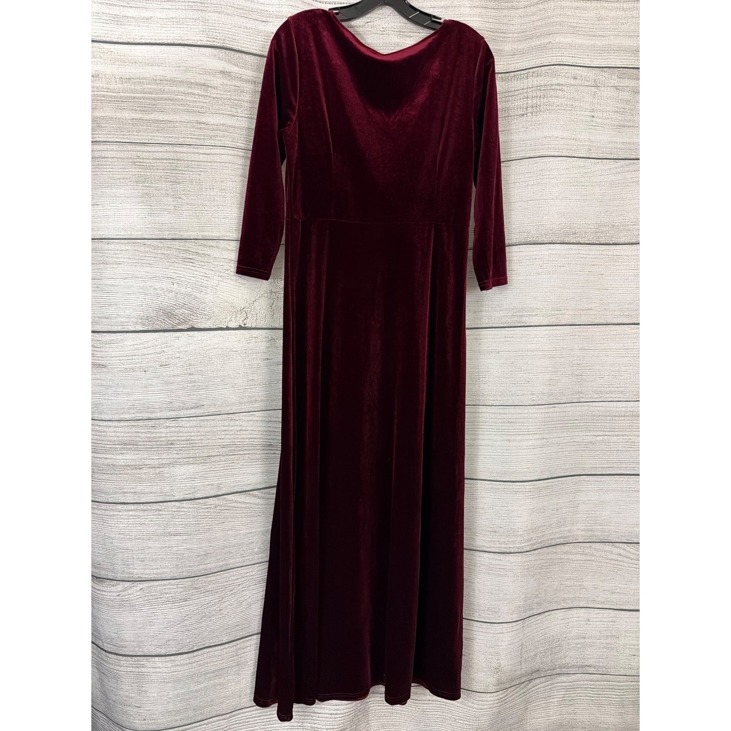 InsNova Burgundy Velvet Long Sleeve Maxi Dress Size L