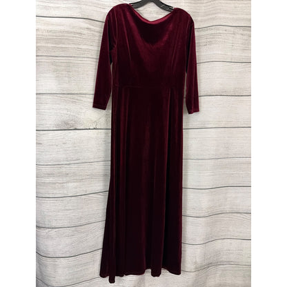 InsNova Burgundy Velvet Long Sleeve Maxi Dress Size L
