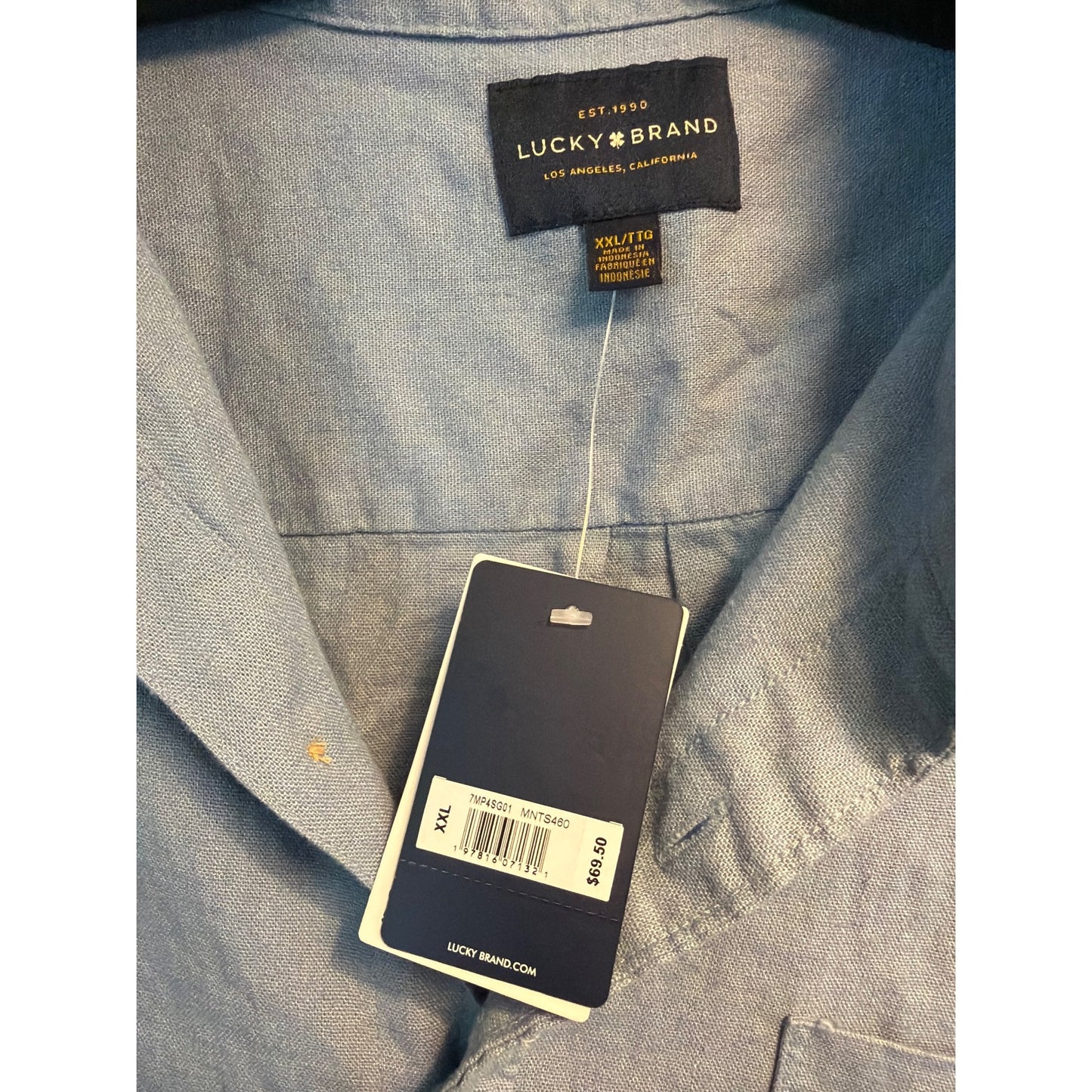 NWT Lucky Brand Mens Short Sleeve Button-Up Shirt Size XXL