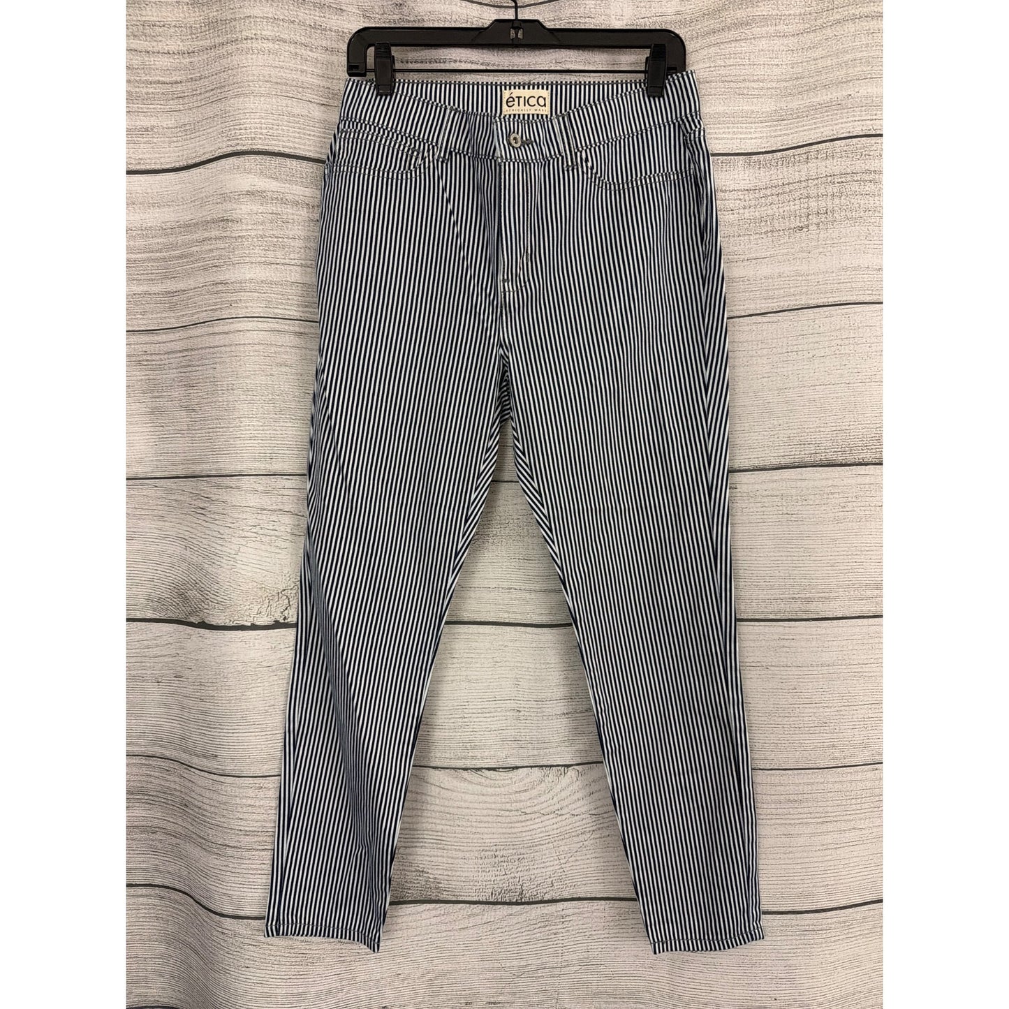 Etica Blue and White Striped Ethically Eco Friendly Pants Size 3/M