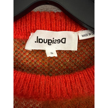 NWOT Desigual Wool Multicolor Checkered Knit Sweater Size S