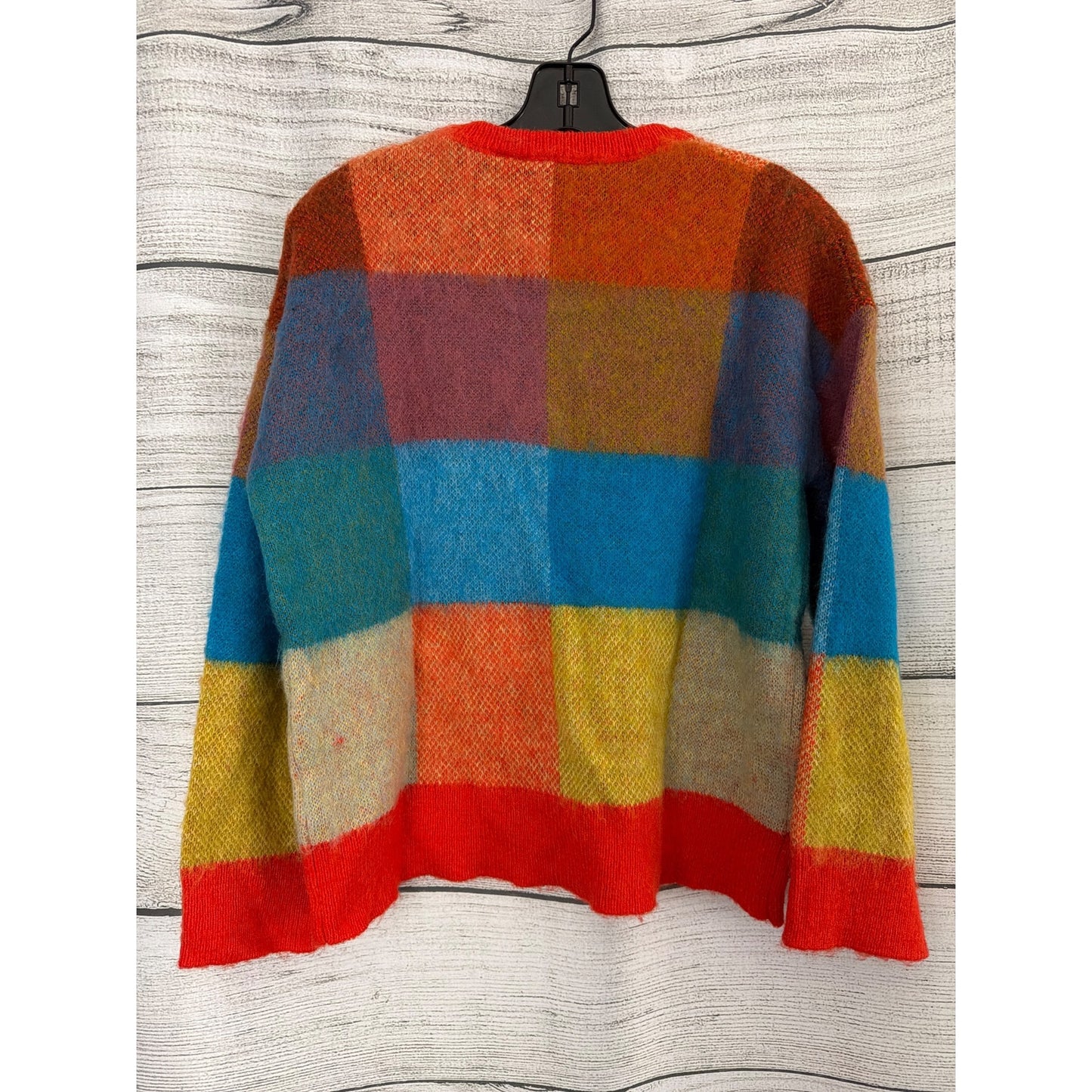 NWOT Desigual Wool Multicolor Checkered Knit Sweater Size S