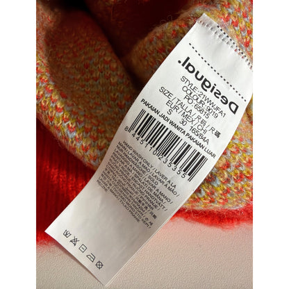NWOT Desigual Wool Multicolor Checkered Knit Sweater Size S