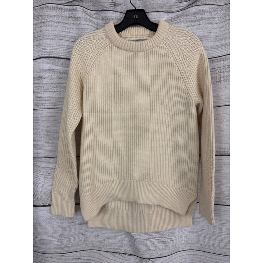 AllSaints Jago Crewneck Cream Ribbed Knit Sweater Size XS