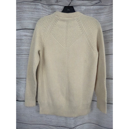AllSaints Jago Crewneck Cream Ribbed Knit Sweater Size XS