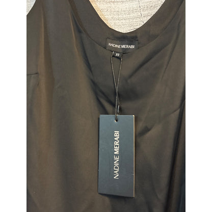 NWT Nadine Merabi Black Feather Trim Chloe Dress Size XS