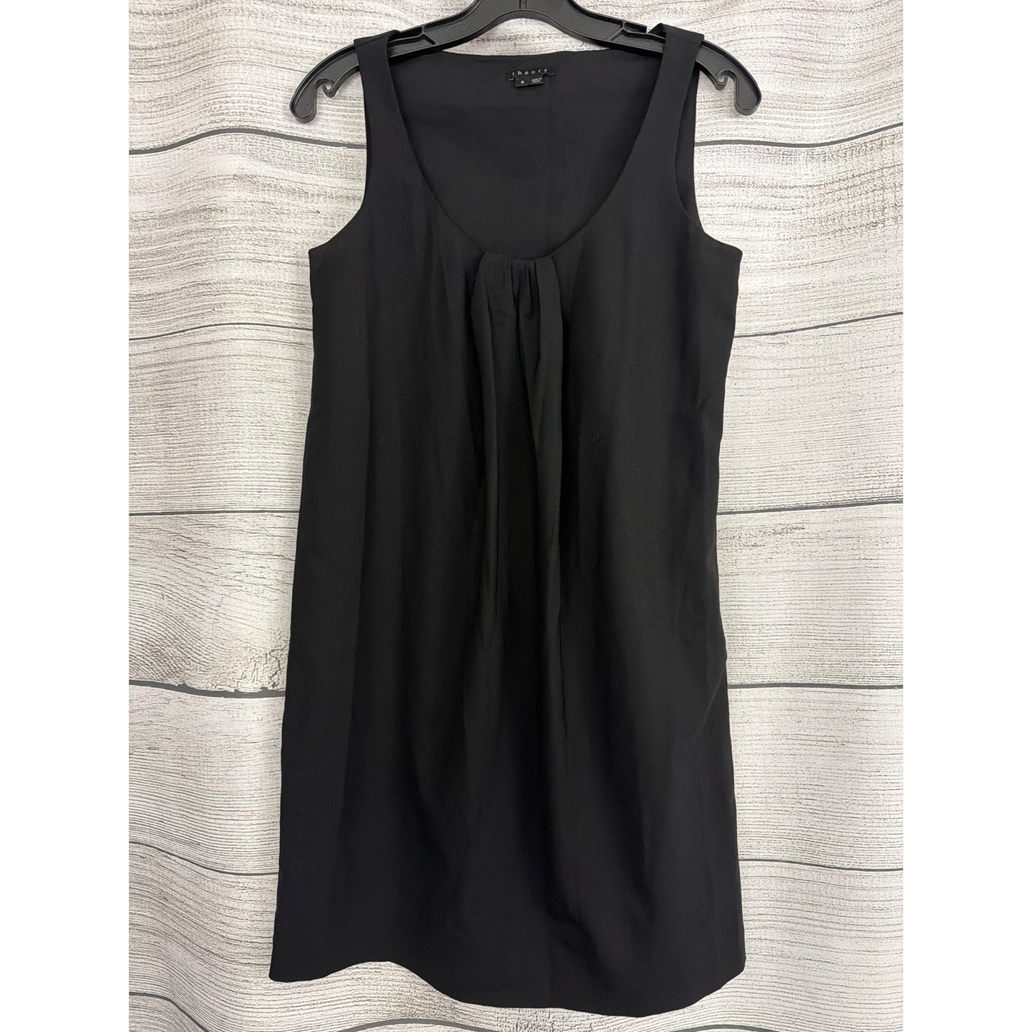 Theory Black Pleated Mini Dress Size 6