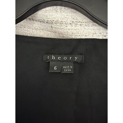 Theory Black Pleated Mini Dress Size 6