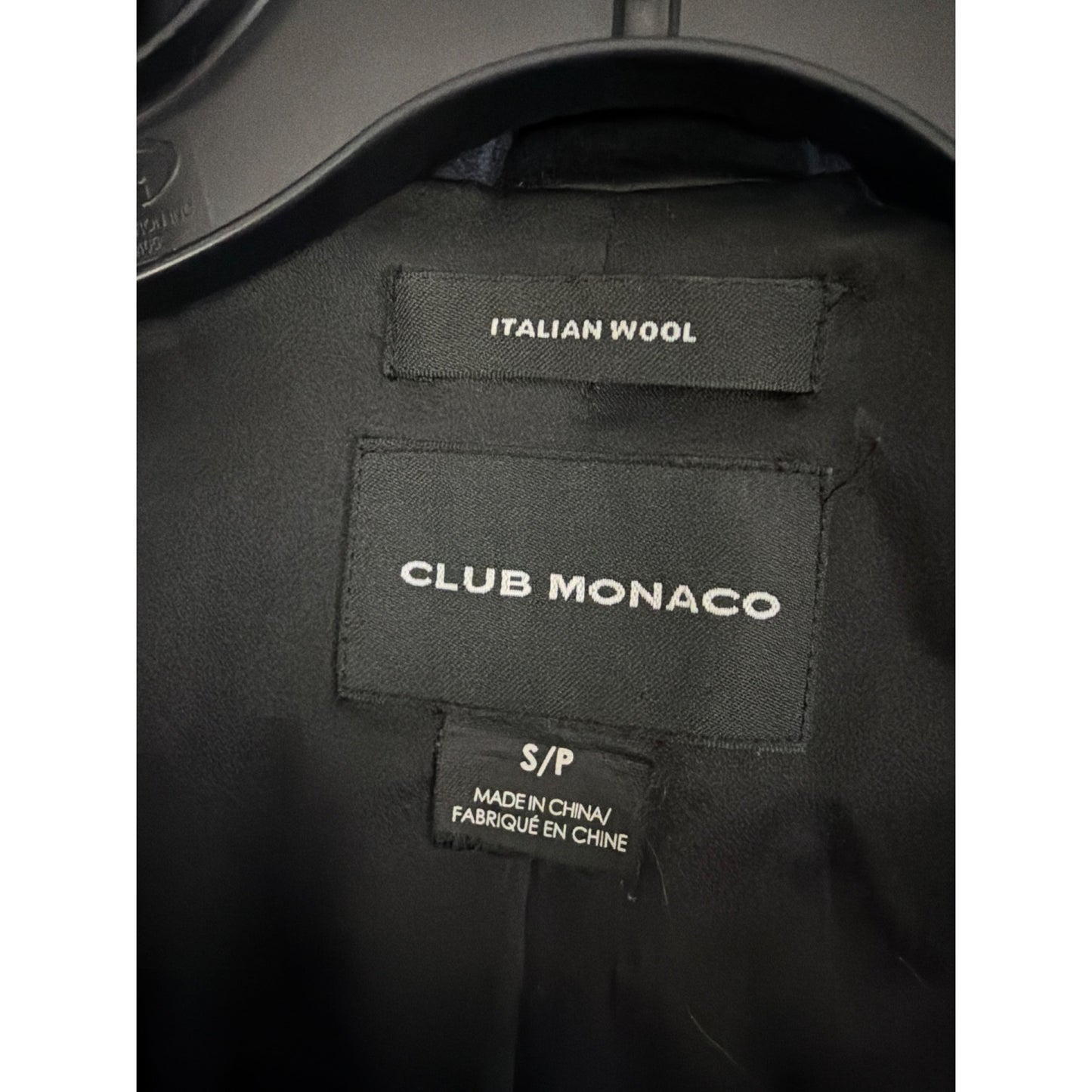 Club Monaco Ryan Navy Italian Wool Hooded Coat Size S