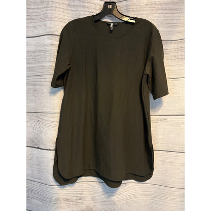 Eileen Fisher Green Tunic Short-Sleeve Top Size S