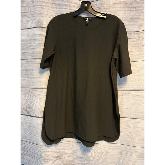 Eileen Fisher Green Tunic Short-Sleeve Top Size S