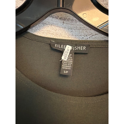 Eileen Fisher Green Tunic Short-Sleeve Top Size S