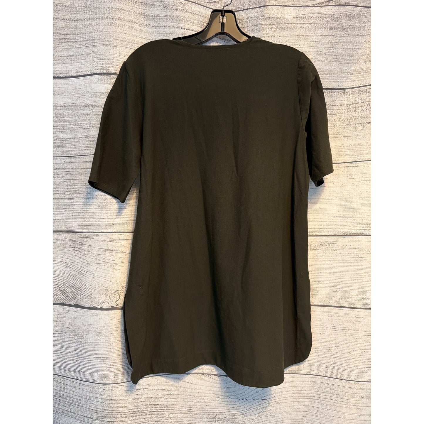 Eileen Fisher Green Tunic Short-Sleeve Top Size S