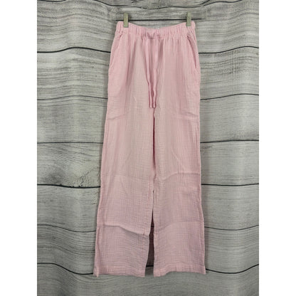 Aritzia Little Moon Pink Air Plush Wide-Leg Cotton Sail Pants Size XS